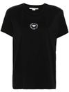 Cotton t-shirt with front printed logo in velvet effect