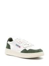 Medalist sneakers in white and green calf leather