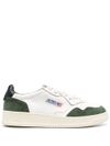 Medalist sneakers in white and green calf leather