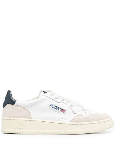 Medalist sneakers in white and blue calf leather
