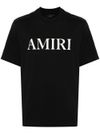 amiri - T-shirt in cotone con stampa logo frontale