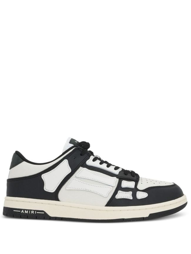 White and black calf leather Skel sneakers