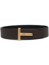 Reversible belt in brown and black with logo buckle