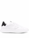 Temple Veau sneakers in white calf leather with black heel