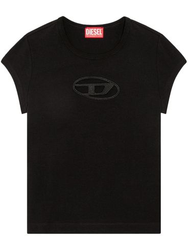 T-shirt T-Angie in cotone stretch con logo ritagliato frontale