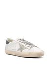 Super-Star sneakers in white calfskin leather with contrasting grey heel