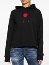 Cotton sweatshirt with front heart patch