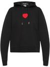 Felpa in cotone con patch con cuore frontale