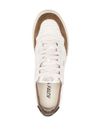 Medalist sneakers in white and brown calf leather