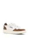 Medalist sneakers in white and brown calf leather