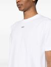 White cotton T-shirt with black front printed logo