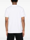White cotton T-shirt with black front printed logo