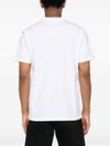 T-shirt in cotone bianco con logo nero stampato frontale