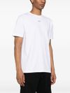 White cotton T-shirt with black front printed logo