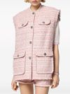 Cotton tweed vest with fringe detail