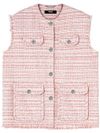 Cotton tweed vest with fringe detail