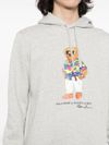 Cotton hoodie with iconic bear print on the front