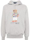 Cotton hoodie with iconic bear print on the front