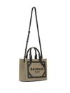 Borsa shopper B-Army piccola in cotone con logo ricamato frontale