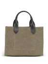 Borsa shopper B-Army piccola in cotone con logo ricamato frontale