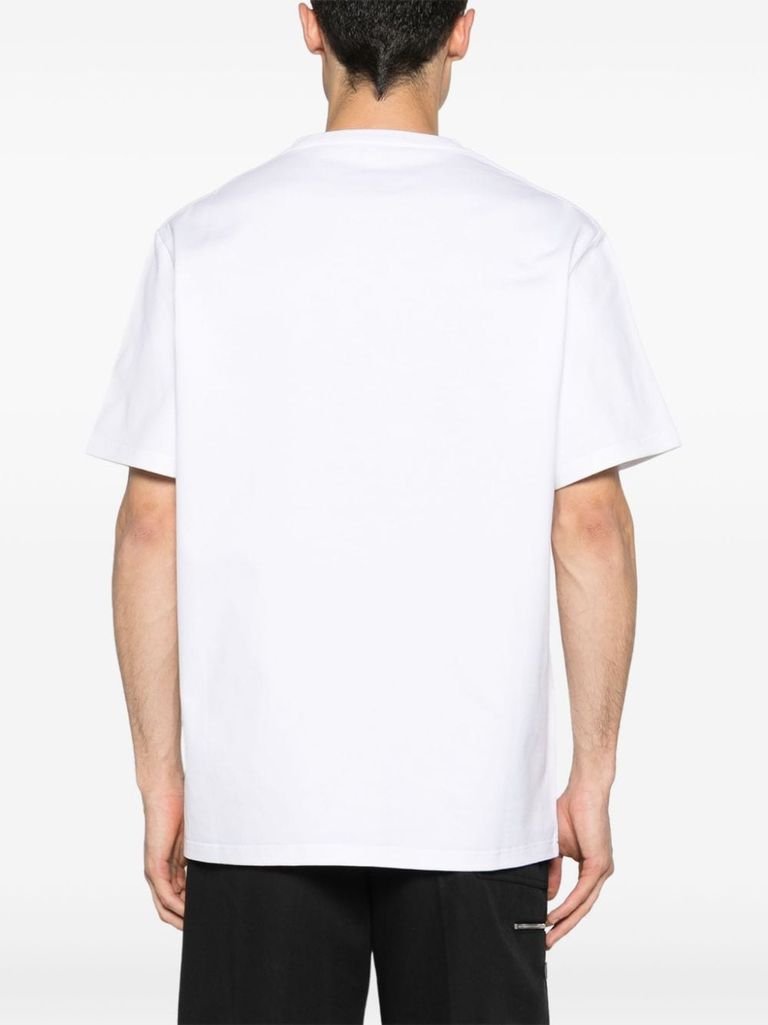 Shop Alexander Mcqueen Cotton T-shirt With Front Graphic Print In Bianco