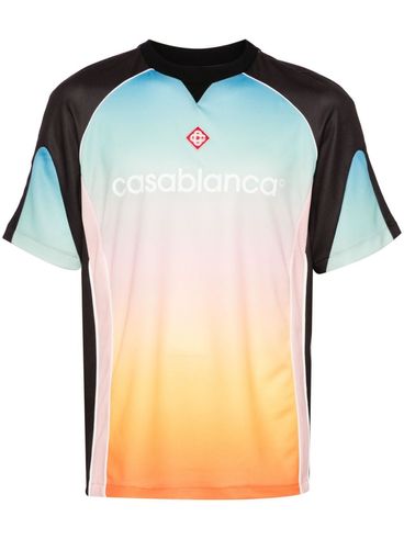 T-shirt multicolore a rete Gradient Football con logo stampato frontale