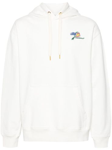 Cotton hoodie with embroidered Croquis De Tennis logo