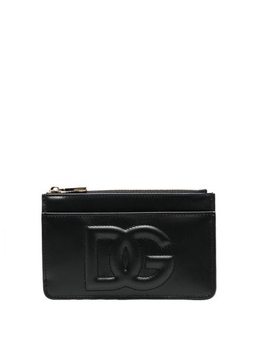 Calf leather wallet with embossed DG logo on the front