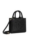 Borsa shopping DG Daily mini in pelle di vitello con logo frontale