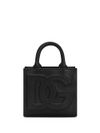 Borsa shopping DG Daily mini in pelle di vitello con logo frontale