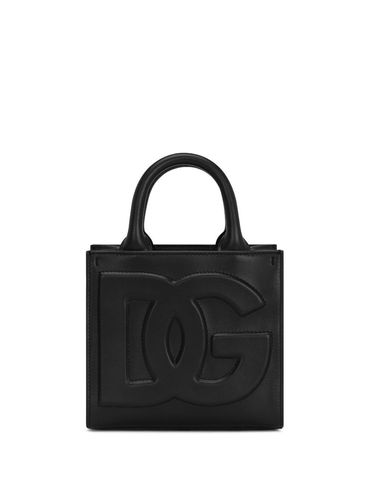 Mini DG Daily shopping bag in calf leather with front logo