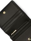 Calf leather wallet with embossed logo on the front