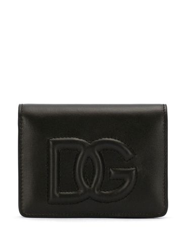 Calf leather wallet with embossed logo on the front