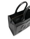 Small DG Daily tote bag in calf leather with front logo