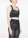 Top in recycled nylon with zebra print