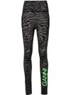 Leggings in recycled nylon with zebra print.