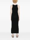 Organic stretch cotton ribbed midi dress