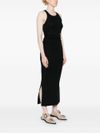 Organic stretch cotton ribbed midi dress