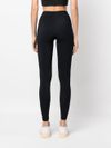 Stretch fabric leggings with front printed logo