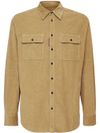 Cotton corduroy shirt with front patch pockets