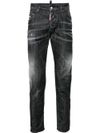 Slim fit faded stretch cotton jeans