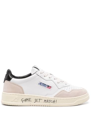 Medalist Sneakers in White Calf Leather and Suede