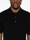 Short-Sleeve Merino Wool Polo with Logo Tag