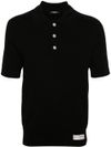 Short-Sleeve Merino Wool Polo with Logo Tag