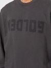 Crew neck cotton sweatshirt with front logo print