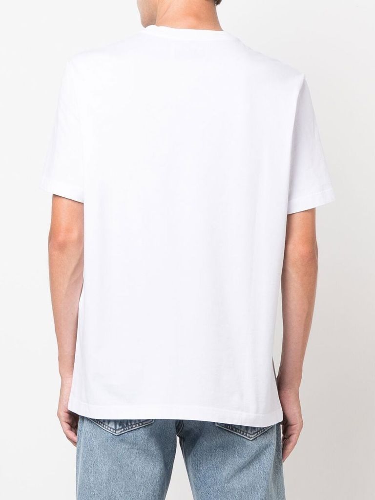 Shop Golden Goose Cotton T-shirt With A Front Printed One Star Logo In Bianco