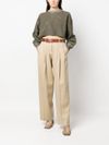 Wide-leg, high-waisted virgin wool pants