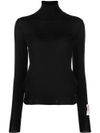 Slim-fit virgin wool turtleneck sweater.