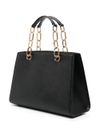 Calf leather tote bag with logo charm