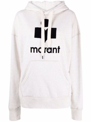 Cotton Mansel hoodie sweatshirt with black front logo.